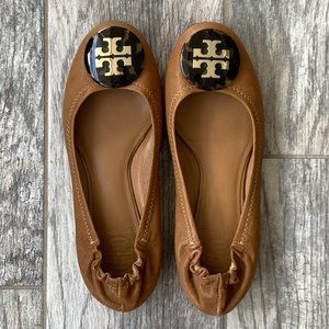 Tory Burch Reva Ballet Flats Tortoise Size 6